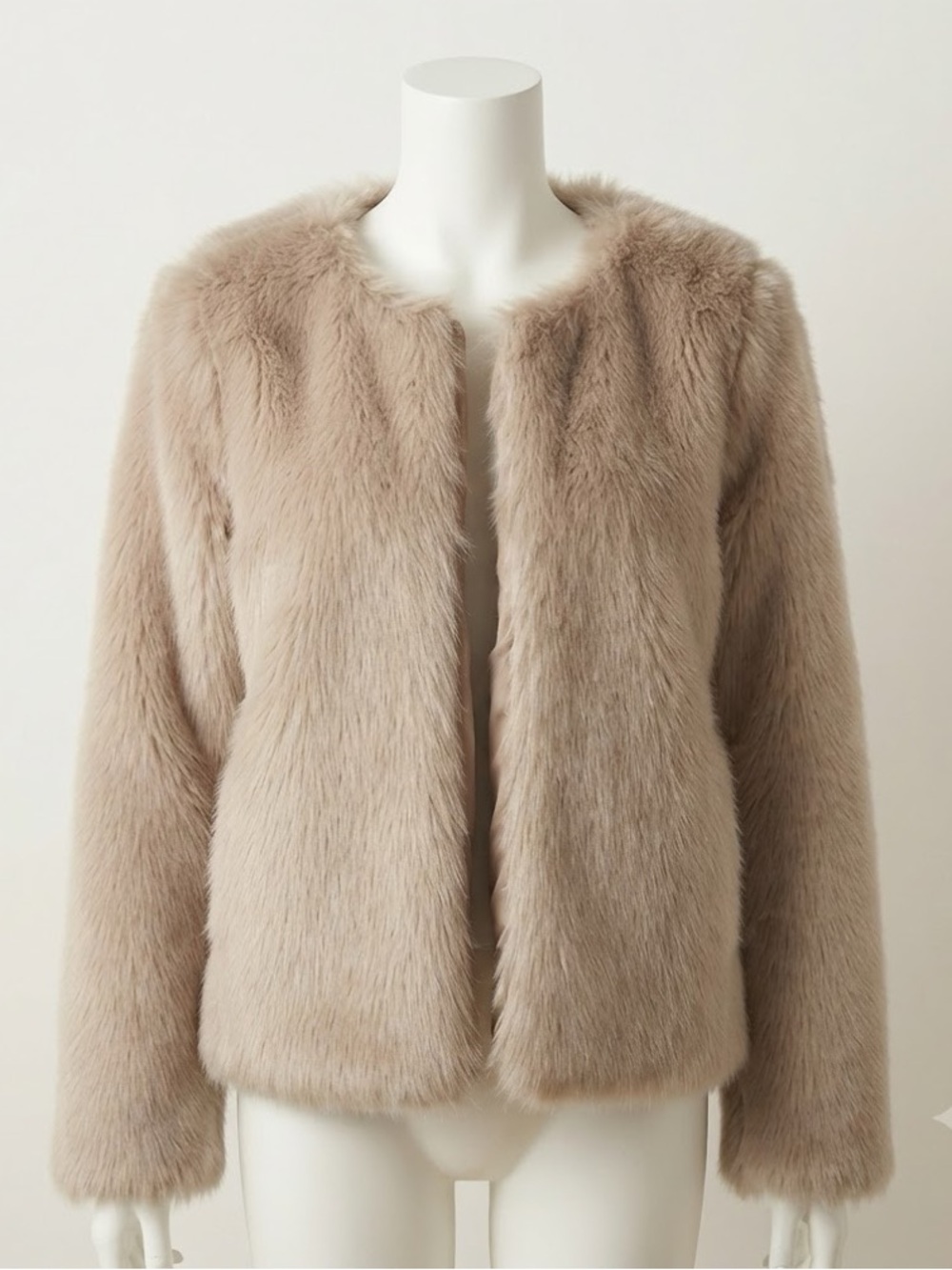 Taupe Faux Fur Mob Wife Jacket